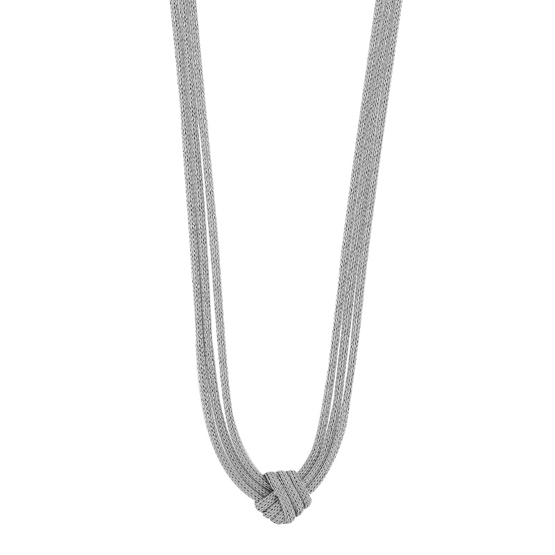 Collier noeud argent 925/1000 rhodié