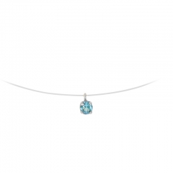 Collier nylon Or 750/1000 et Améthyste serti griffes 4mm