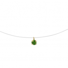 Collier nylon Or 750/1000 et Diopside serti griffes 4mm
