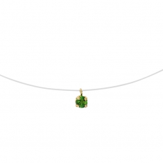 Collier nylon Or 750/1000 et Diopside serti griffes 4mm