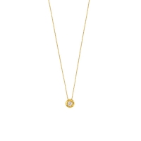 Collier Or 375/1000 avec oxyde de zirconium rond ø2.25mm (serti clos)