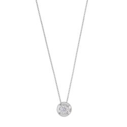 Collier Or 375/1000 avec oxyde de zirconium rond ø2.25mm (serti clos)