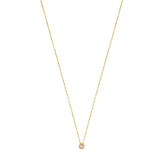 Collier Or 375/1000 avec oxyde de zirconium rond ø2.25mm (serti clos)