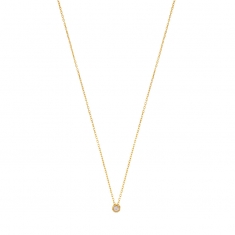 Collier Or 375/1000 avec oxyde de zirconium rond ø2.25mm (serti clos)