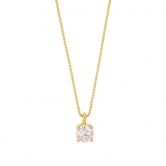 Collier Or 375/1000 avec oxyde de zirconium ø3.75mm (serti griffes)