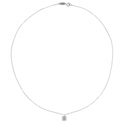 Collier Or 750/1000 maille vénitienne avec oxyde de zirconium (serti griffes)