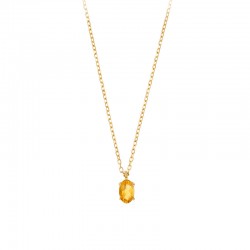 Collier Or 750/1000 orné d'une Aigue-marine ovale 6x4mm