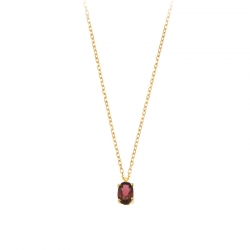 Collier Or 750/1000 orné d'une Aigue-marine ovale 6x4mm