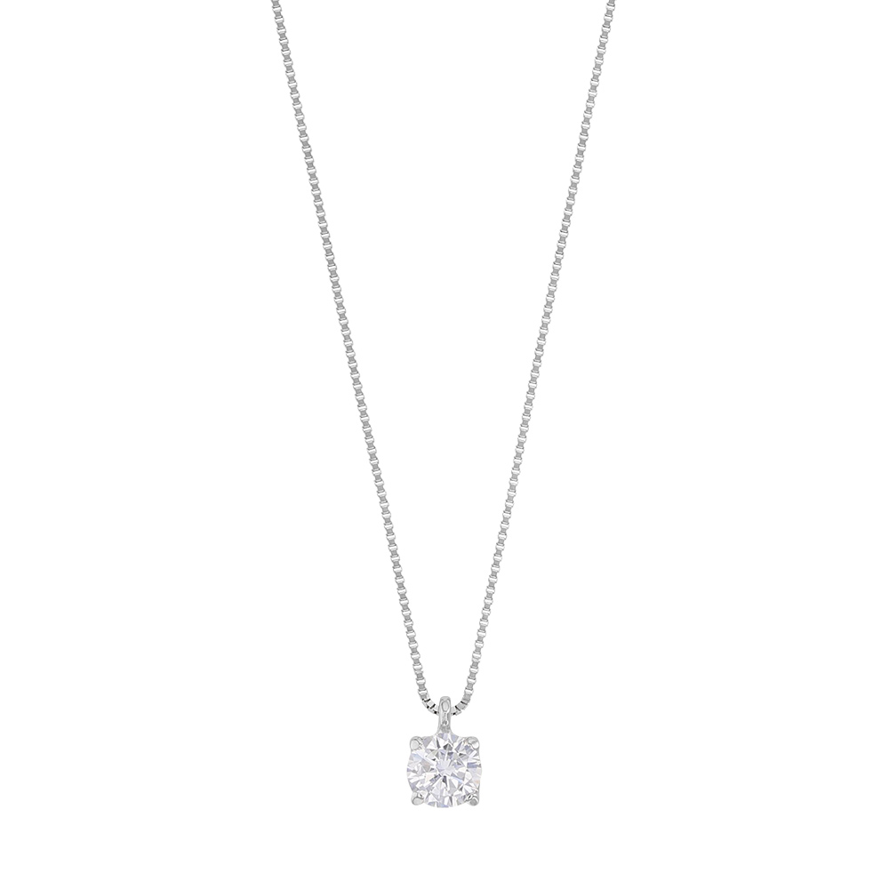 Collier Or 375/1000 avec oxyde de zirconium ø3.75mm (serti griffes)