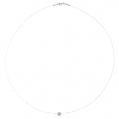 Collier Or blanc 375/1000 avec oxyde de zirconium de 3mm (serti clos)