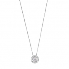 Collier Or blanc 375/1000 avec oxyde de zirconium ø2.25mm (serti clos)