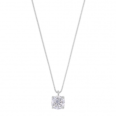 Collier Or blanc 375/1000 avec oxyde de zirconium ø3.75mm (serti griffes)