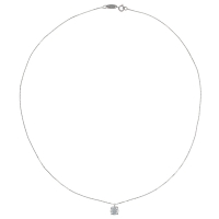Collier Or blanc 750/1000 maille vénitienne avec oxyde de zirconium (serti griffes)
