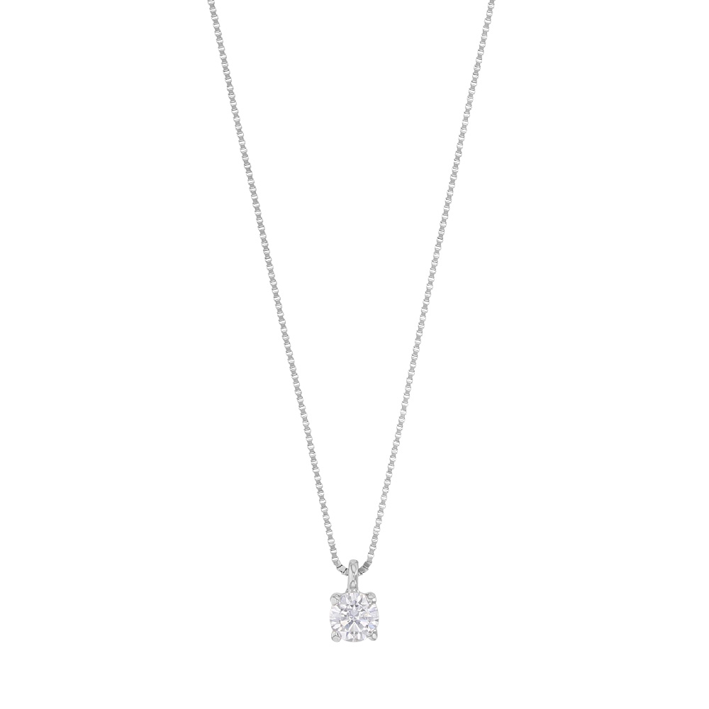 Collier Or 750/1000 maille vénitienne avec oxyde de zirconium (serti griffes)