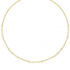 Collier orné d'ovales entrelacés, argent 925/1000 doré