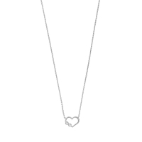 Collier orné d'un coeur infini en argent 925/1000 platiné