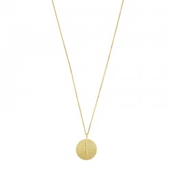Collier orné d'un rond brossé en argent 925/1000 doré