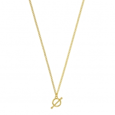 Collier orné d'une barre avec un cercle en argent 925/1000 doré
