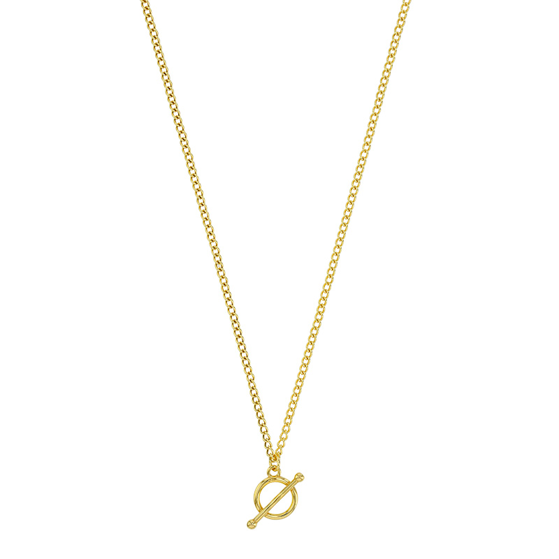 Collier orné d'une barre avec un cercle en argent 925/1000 doré