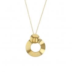 Collier orné de 2 ronds dont un ajouré, argent 925/1000 doré