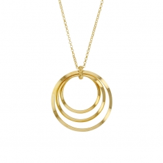 Collier orné de 3 cercles en argent 925/1000 doré