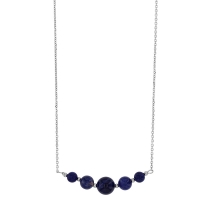 Collier orné de 5 pierres Sodalite, argent 925/1000 rhodié