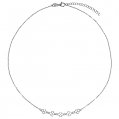 Collier orné de 5 trèfles ajourés en argent 925/1000 rhodié