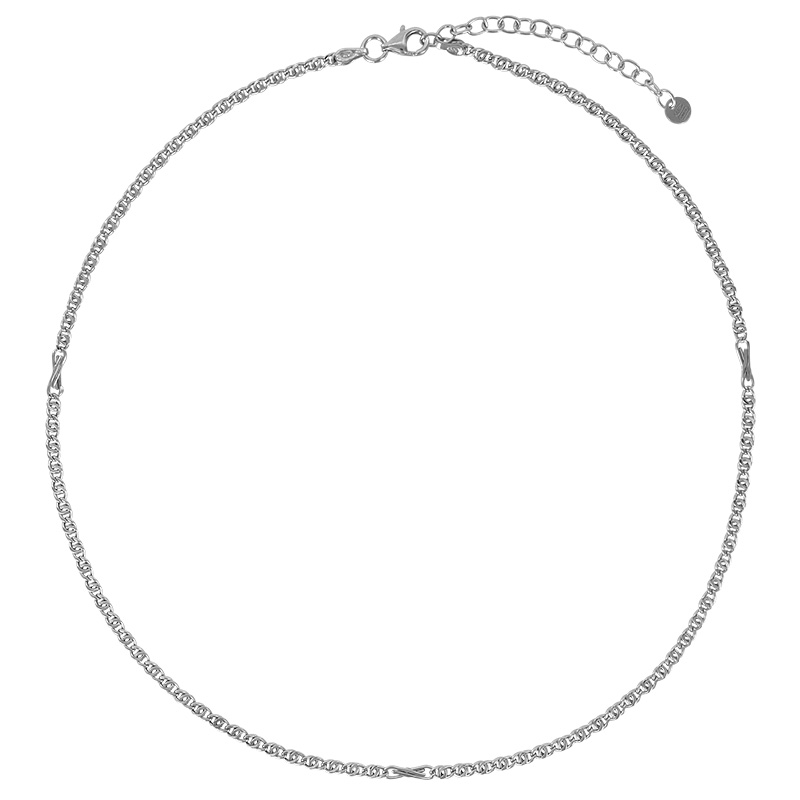 Collier orné de motifs infinis en argent 925/1000 rhodié