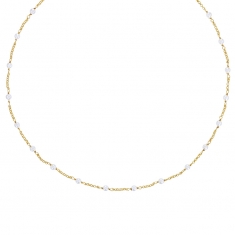 Collier orné de perles de culture d'eau douce en argent 925/1000 doré