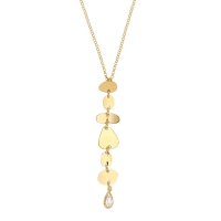 Collier orné de petits ronds et un oxyde, argent 925/1000 doré