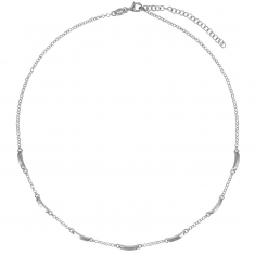 Collier orné de rectangles et cercles en argent 925/1000 rhodié