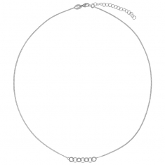 Collier orné de ronds entrelacés en argent 925/1000 rhodié