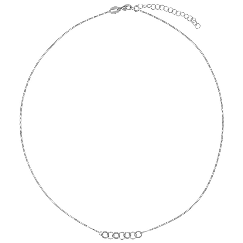 Collier orné de ronds entrelacés en argent 925/1000 rhodié