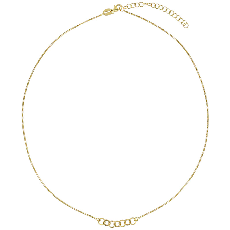 Collier orné de ronds entrelacés en argent 925/1000 rhodié
