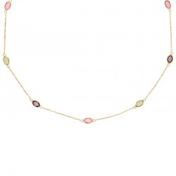 Collier ornés d’oxydes de couleurs, Or 750/1000