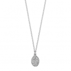 Collier ovale avec croix GYPSY MARIA en Argent 925/1000 rhodié