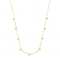 Collier pampilles oxydes de zirconium sertis clos en Or 375/1000
