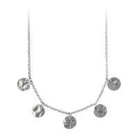 Collier pampilles rondes effet martelé argent 925/1000 rhodié