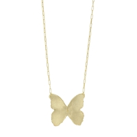 Collier papillon, argent 925/1000 doré brossé