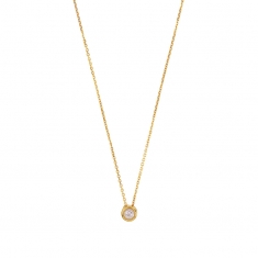 Collier paré d'un oxyde serti clos Or 750/1000 diam. 4mm