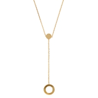 Collier pendant avec 1 cercle en plaqué or