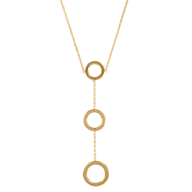 Collier pendant avec 3 cercles en plaqué or