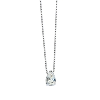 Collier pendentif en argent rhodié 925/1000 et oxyde de zirconium triangle