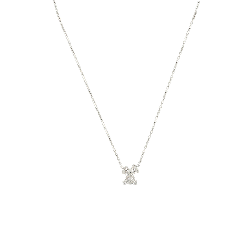 Collier pendentif lapin en argent et oxyde de zirconium