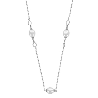 Collier perles d'eau douce de culture qualité AAA, argent 925/1000 rhodié