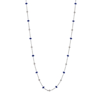 Collier petites boules émail noir, argent 925/1000 platiné