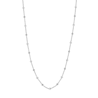 Collier petites boules émail noir, argent 925/1000 platiné