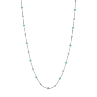 Collier petites boules émail noir, argent 925/1000 platiné