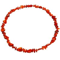 Collier pierres Ambre cognac, fermoir à vis