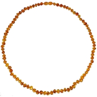 Collier pierres d'Ambre cognac, fermoir à vis